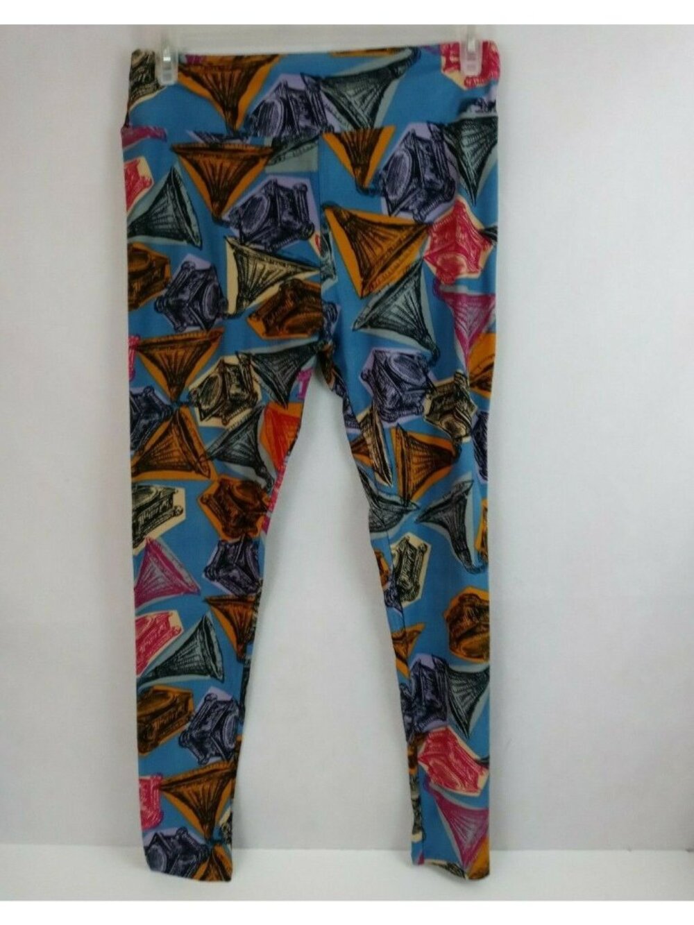 New LuLaRoe Tall & Curvy Leggings With Multi-color Gramophone Record Players